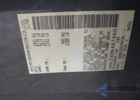 2009 Nissan Altima 2.5 S z USA, uszkodzony, nr VIN 1N4AL21E09N467460